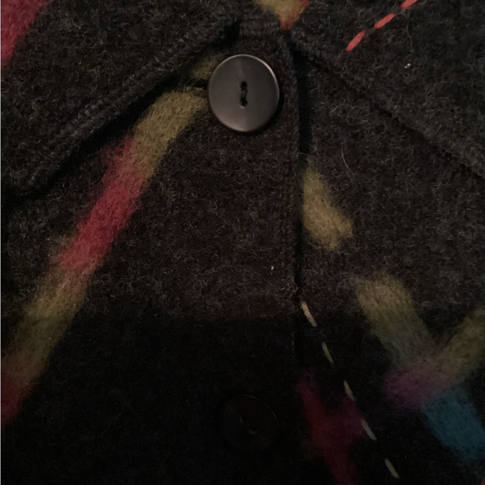 Talbots Multicolor Abstract Design Wool Cardigan - image 4